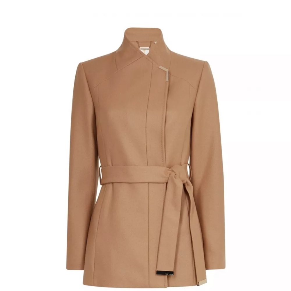 Ted Baker DRYTAA Camel Short Belted Wrap Coat